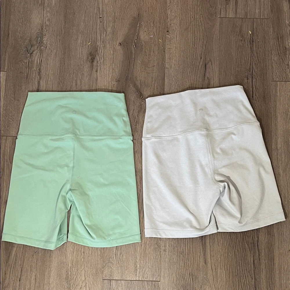 Yougalcious Lux 7" Super High Waist Bike Short Mint and Gray short bundle - Picture 5 of 5